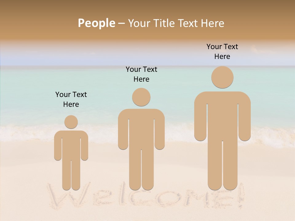 A Sandy Beach With The Word Home Written In The Sand PowerPoint Template