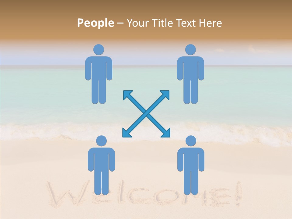 A Sandy Beach With The Word Home Written In The Sand PowerPoint Template
