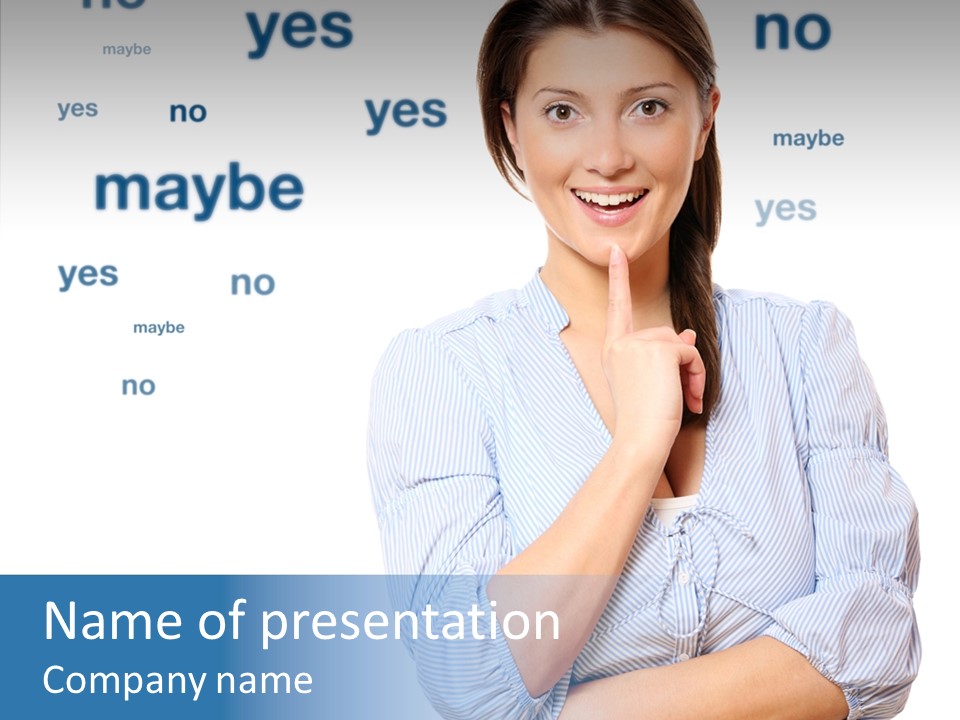 Caucasian Lady Studio PowerPoint Template