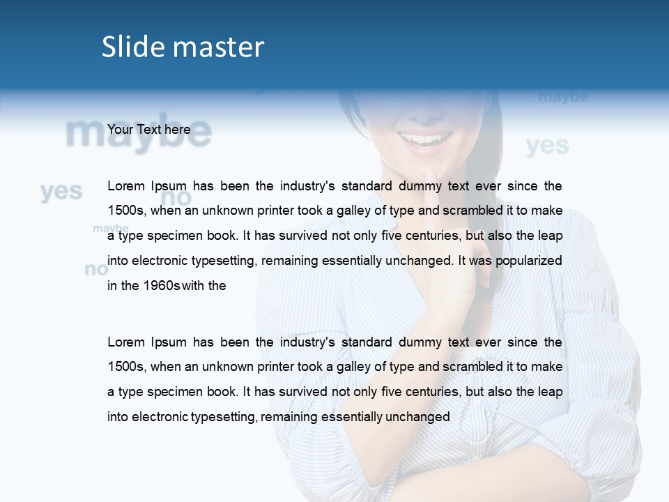 Caucasian Lady Studio PowerPoint Template