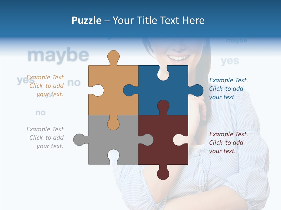 Caucasian Lady Studio PowerPoint Template