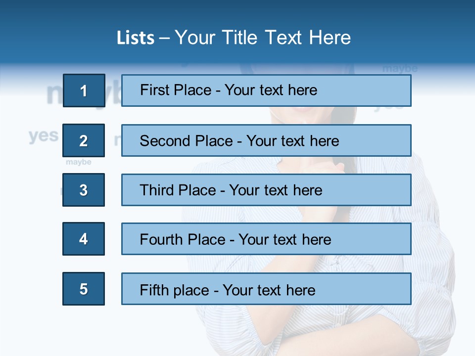 Caucasian Lady Studio PowerPoint Template