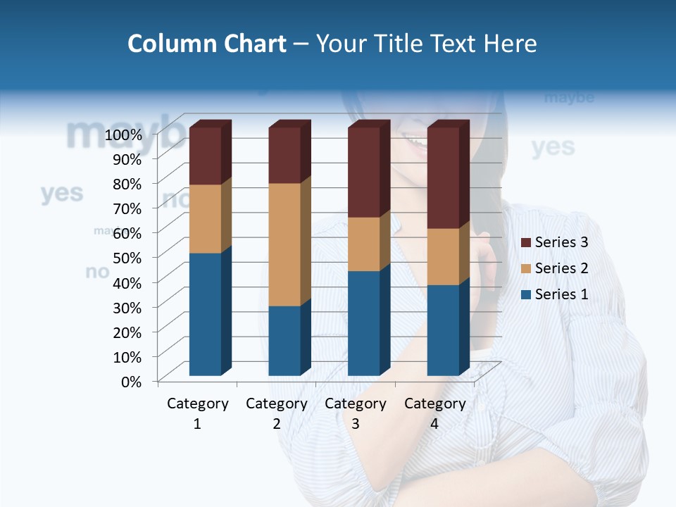 Caucasian Lady Studio PowerPoint Template