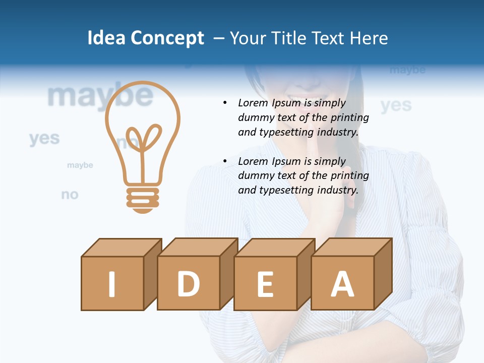 Caucasian Lady Studio PowerPoint Template