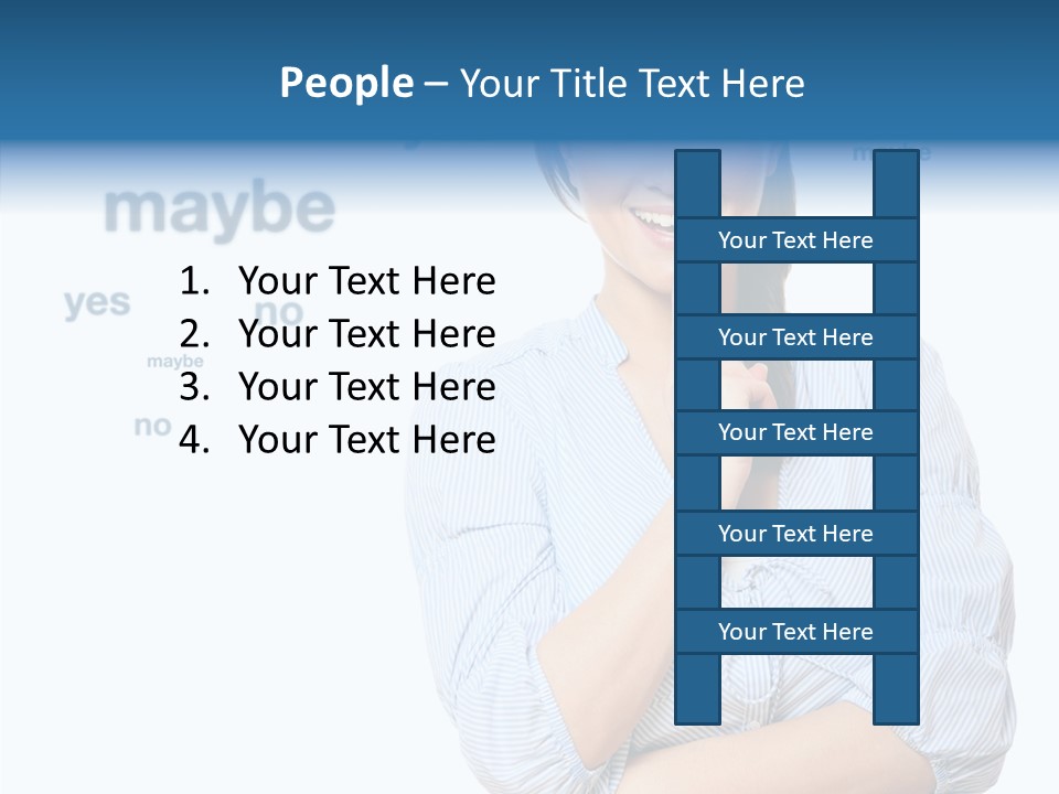 Caucasian Lady Studio PowerPoint Template