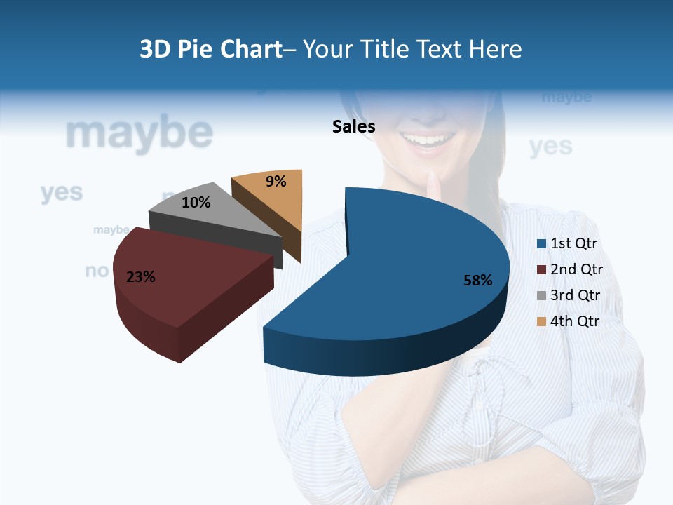 Caucasian Lady Studio PowerPoint Template