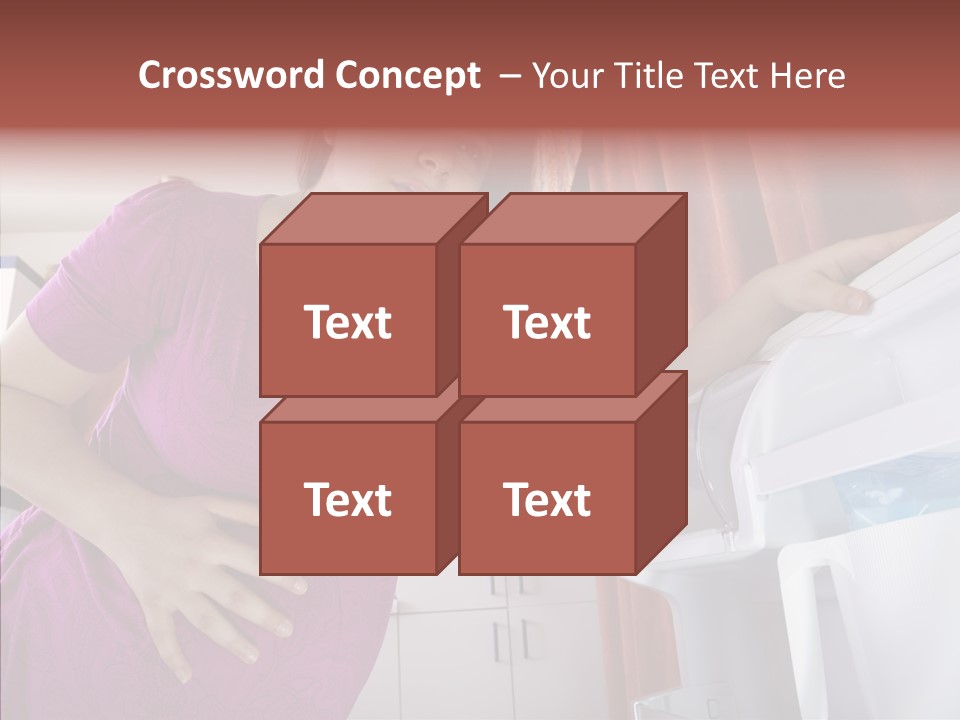 A Woman Standing Next To A Refrigerator In A Kitchen PowerPoint Template