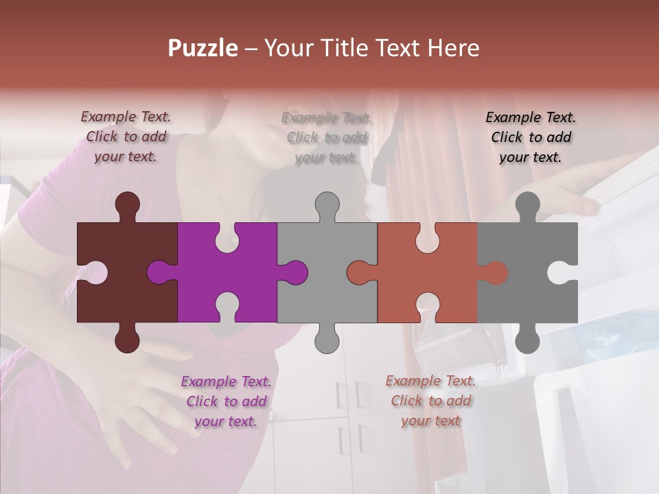 A Woman Standing Next To A Refrigerator In A Kitchen PowerPoint Template