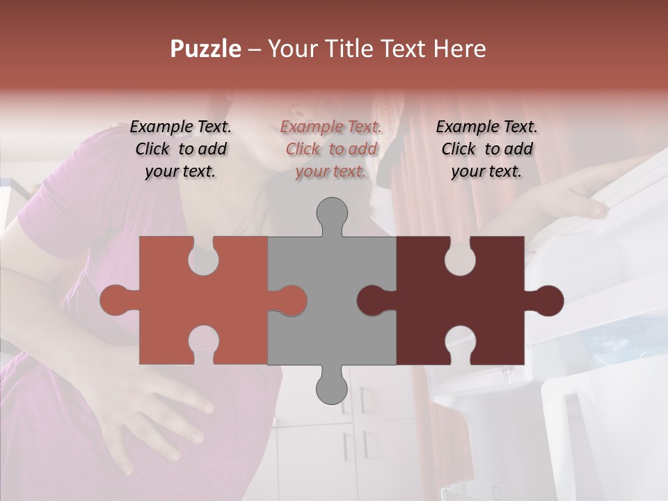 A Woman Standing Next To A Refrigerator In A Kitchen PowerPoint Template