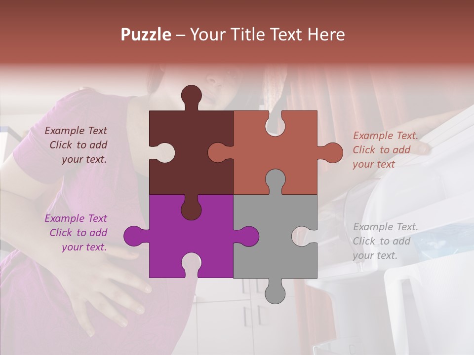 A Woman Standing Next To A Refrigerator In A Kitchen PowerPoint Template