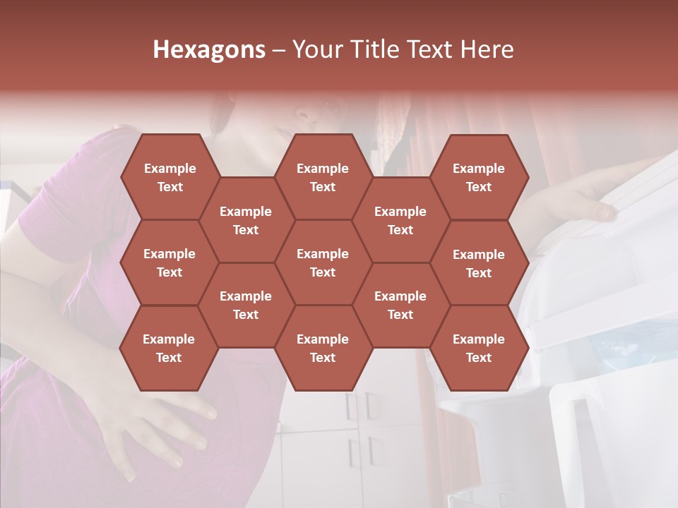 A Woman Standing Next To A Refrigerator In A Kitchen PowerPoint Template