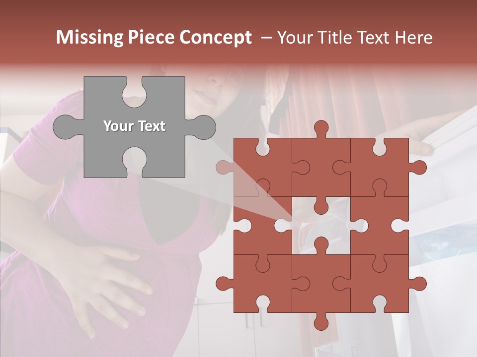 A Woman Standing Next To A Refrigerator In A Kitchen PowerPoint Template