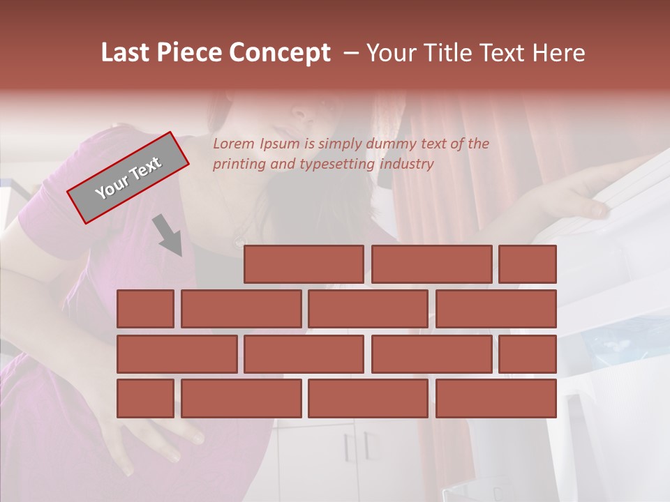 A Woman Standing Next To A Refrigerator In A Kitchen PowerPoint Template