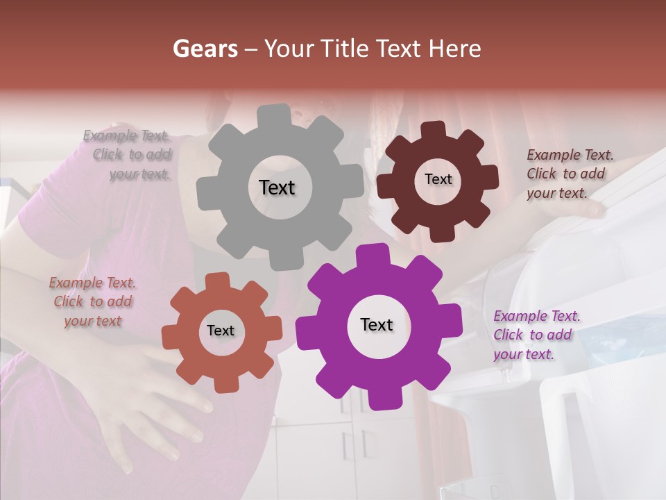 A Woman Standing Next To A Refrigerator In A Kitchen PowerPoint Template