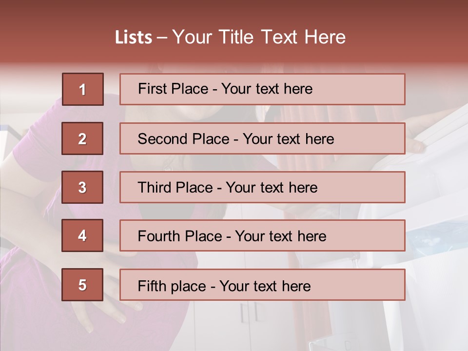 A Woman Standing Next To A Refrigerator In A Kitchen PowerPoint Template