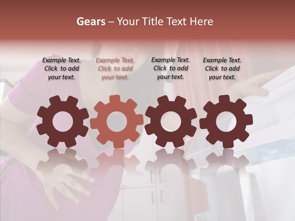 A Woman Standing Next To A Refrigerator In A Kitchen PowerPoint Template