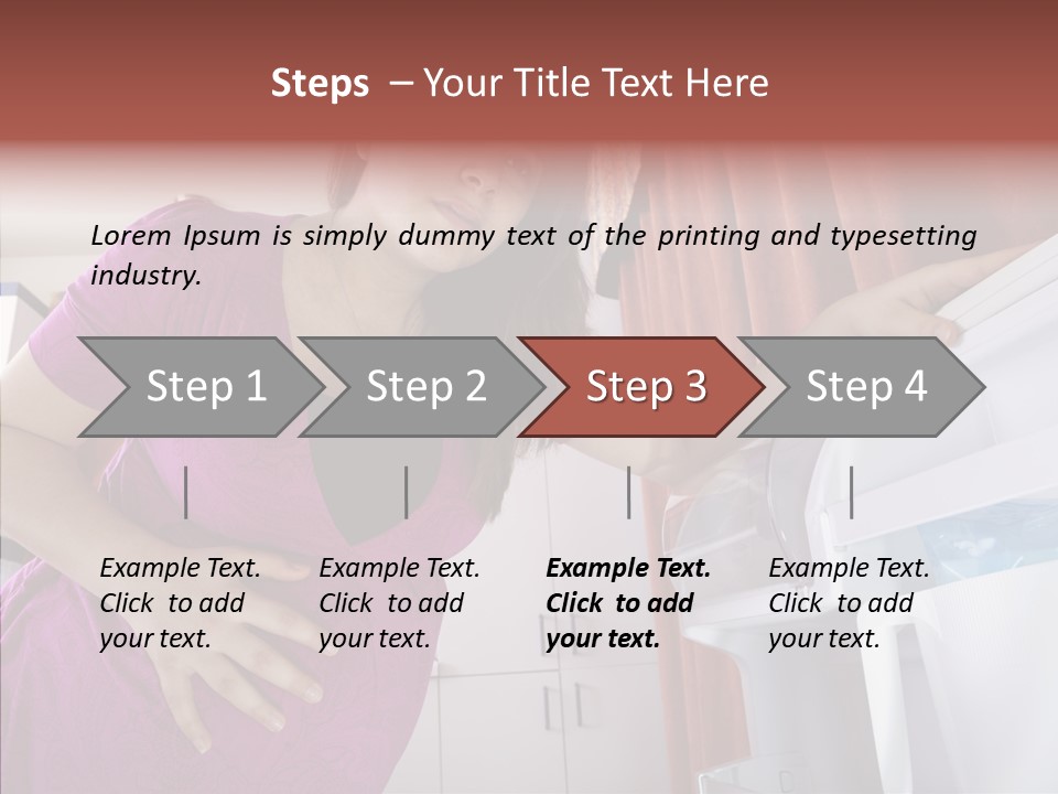 A Woman Standing Next To A Refrigerator In A Kitchen PowerPoint Template