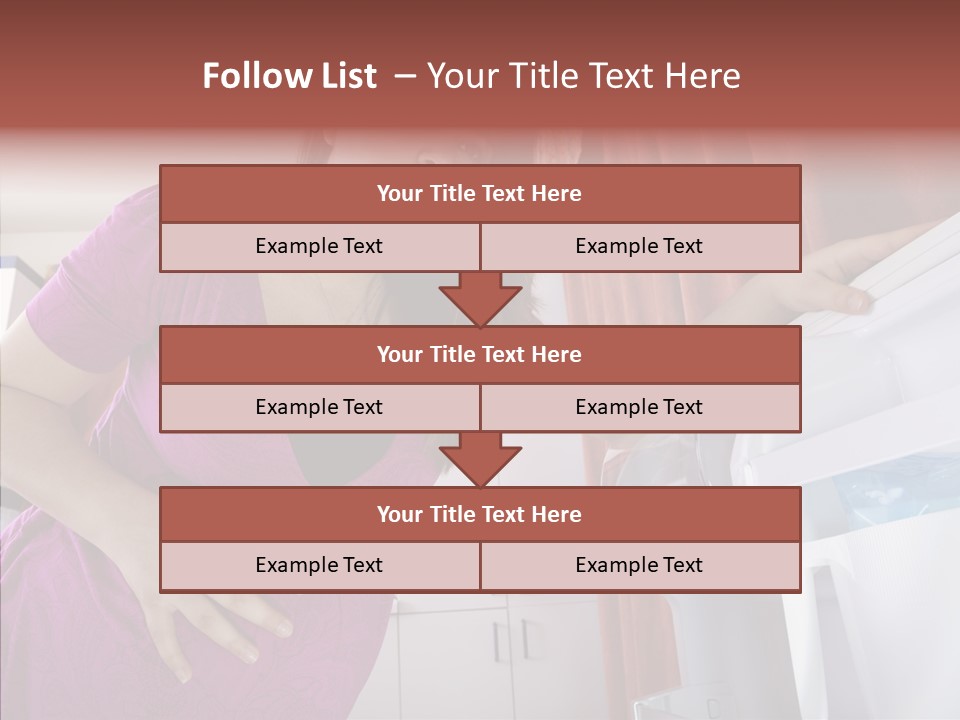 A Woman Standing Next To A Refrigerator In A Kitchen PowerPoint Template