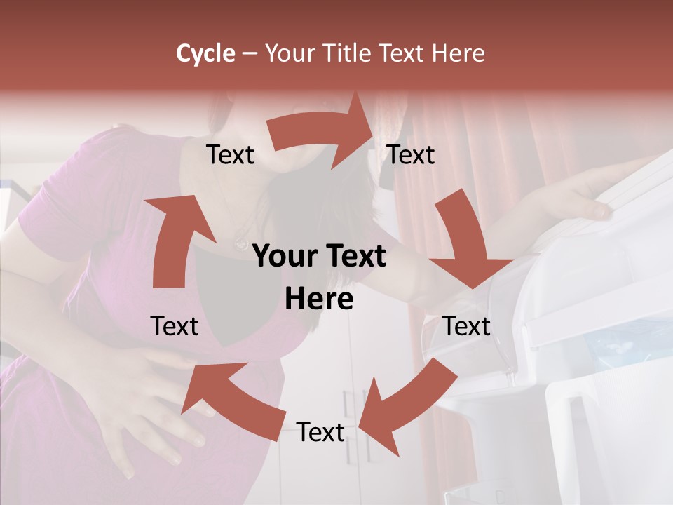 A Woman Standing Next To A Refrigerator In A Kitchen PowerPoint Template