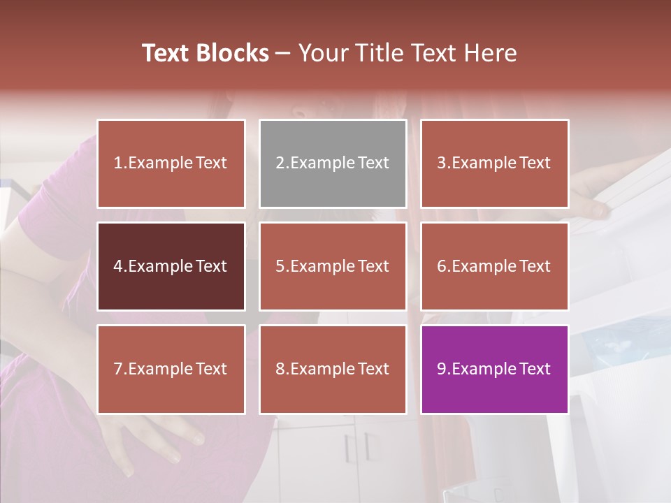 A Woman Standing Next To A Refrigerator In A Kitchen PowerPoint Template