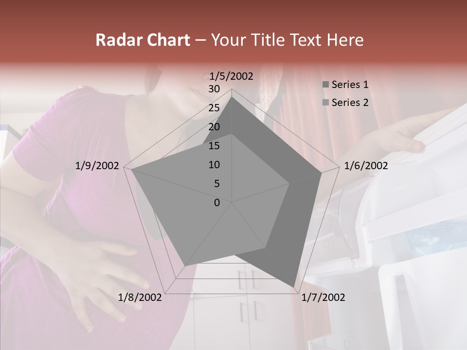 A Woman Standing Next To A Refrigerator In A Kitchen PowerPoint Template