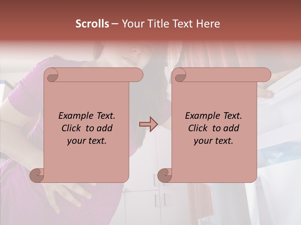 A Woman Standing Next To A Refrigerator In A Kitchen PowerPoint Template