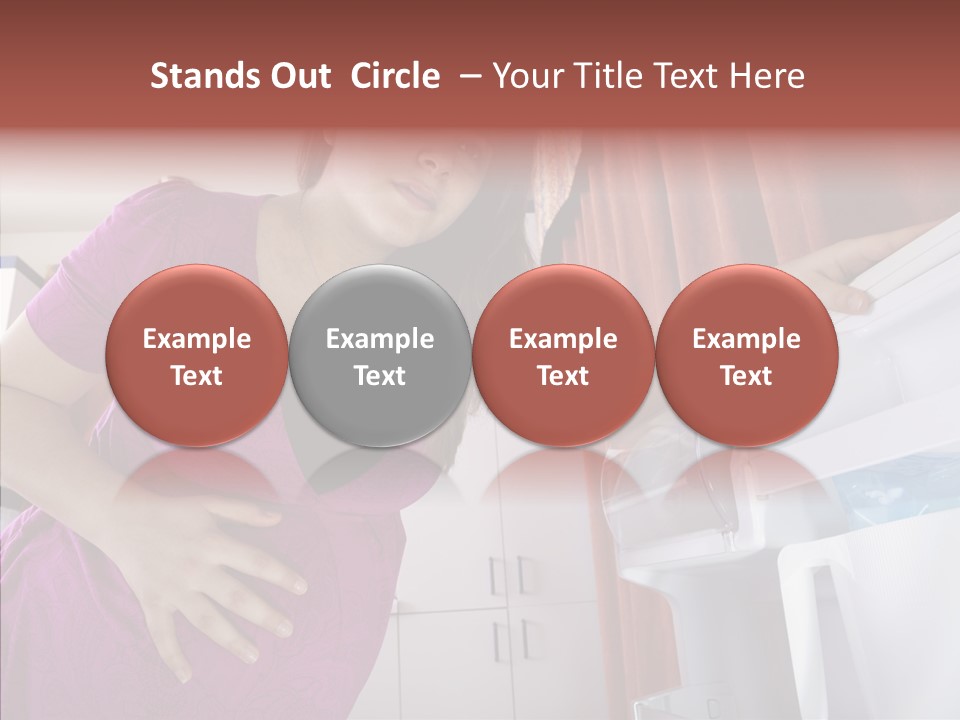 A Woman Standing Next To A Refrigerator In A Kitchen PowerPoint Template