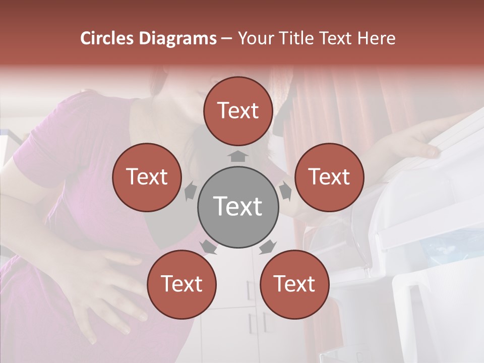 A Woman Standing Next To A Refrigerator In A Kitchen PowerPoint Template