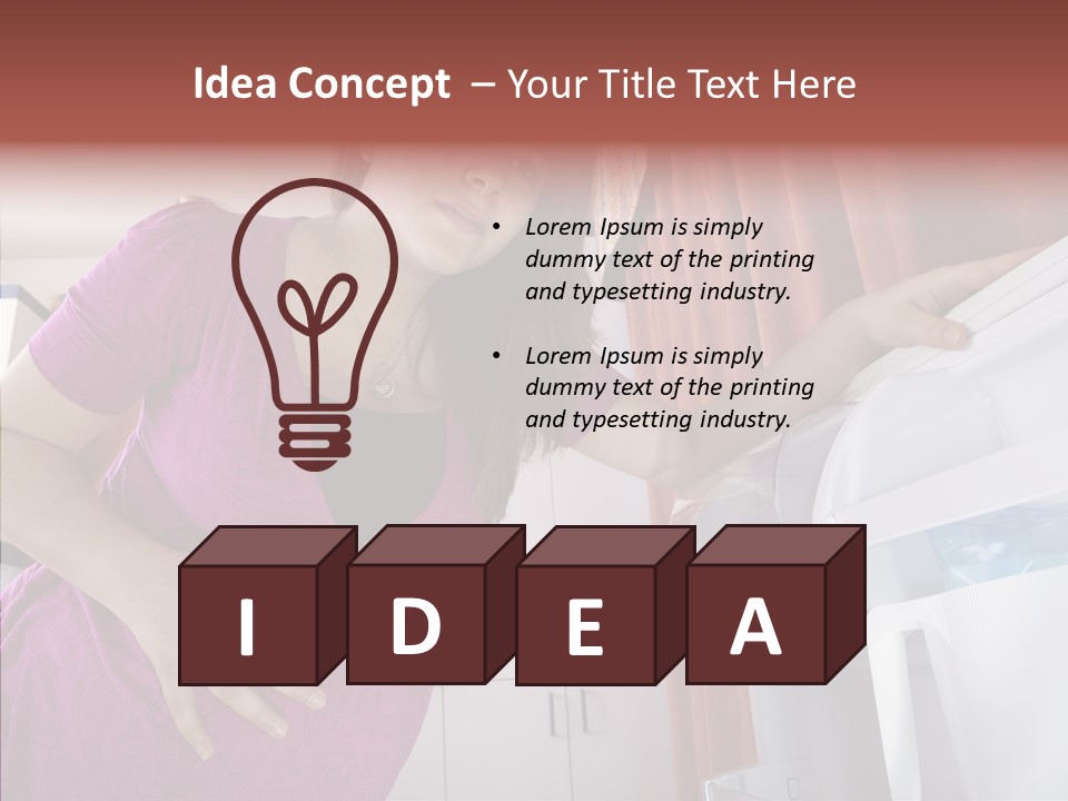 A Woman Standing Next To A Refrigerator In A Kitchen PowerPoint Template