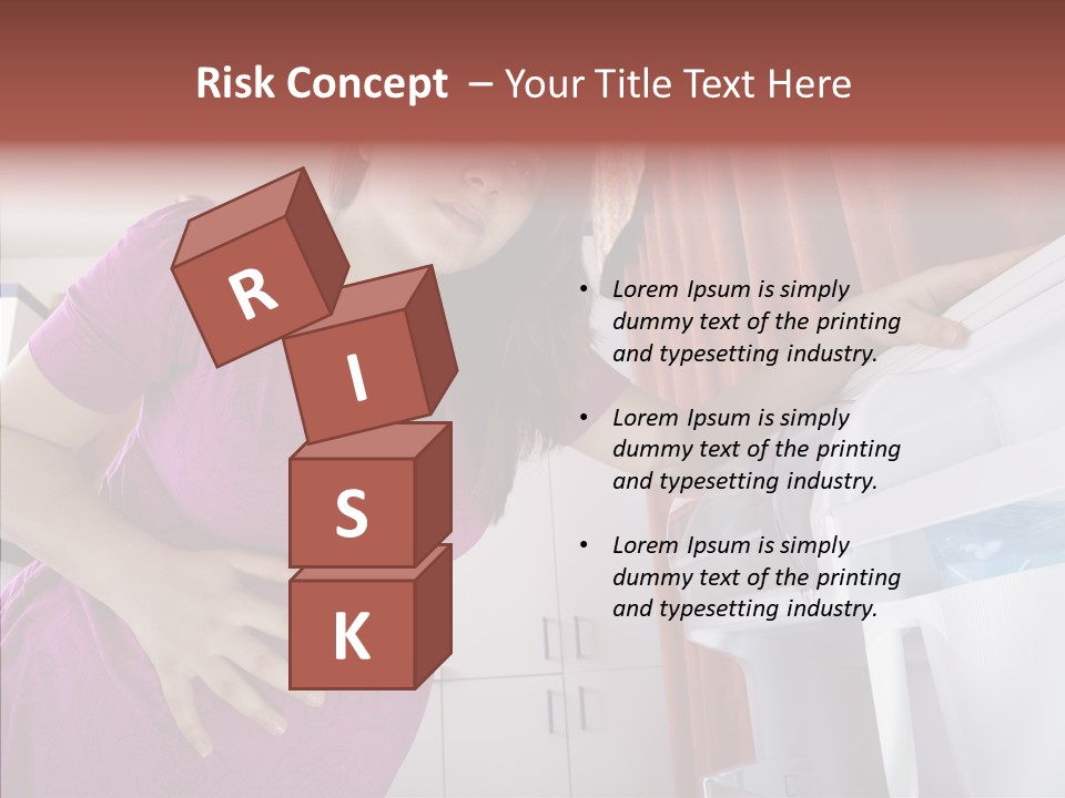 A Woman Standing Next To A Refrigerator In A Kitchen PowerPoint Template