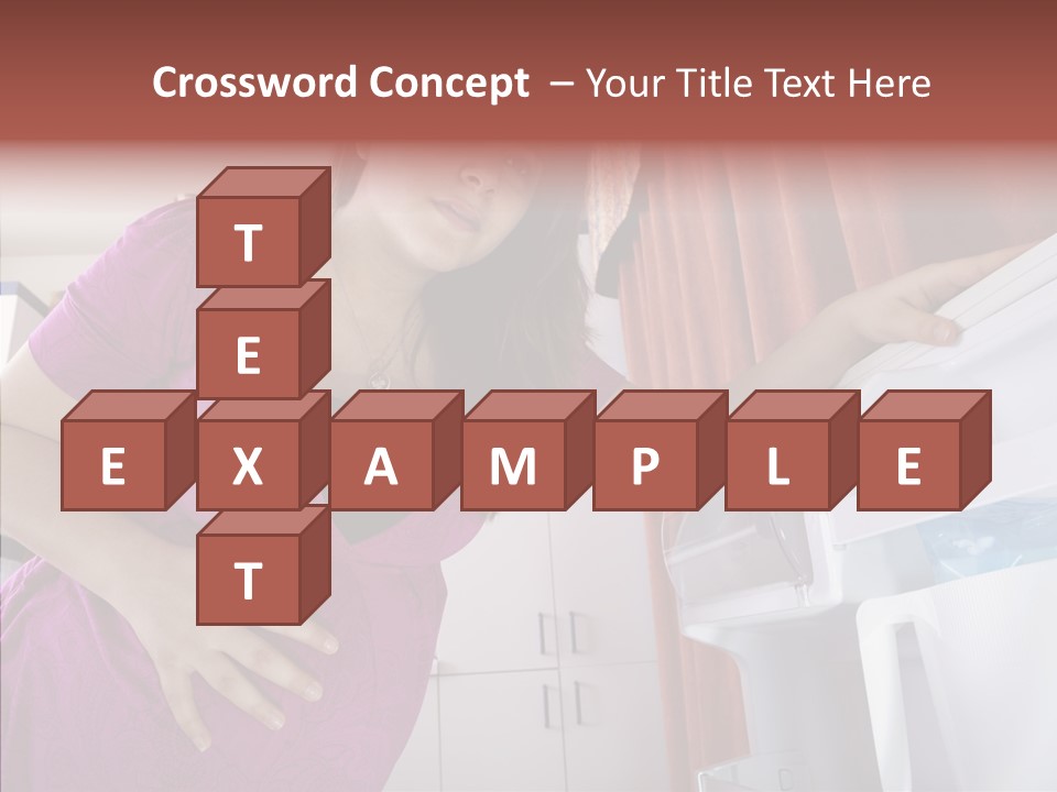 A Woman Standing Next To A Refrigerator In A Kitchen PowerPoint Template