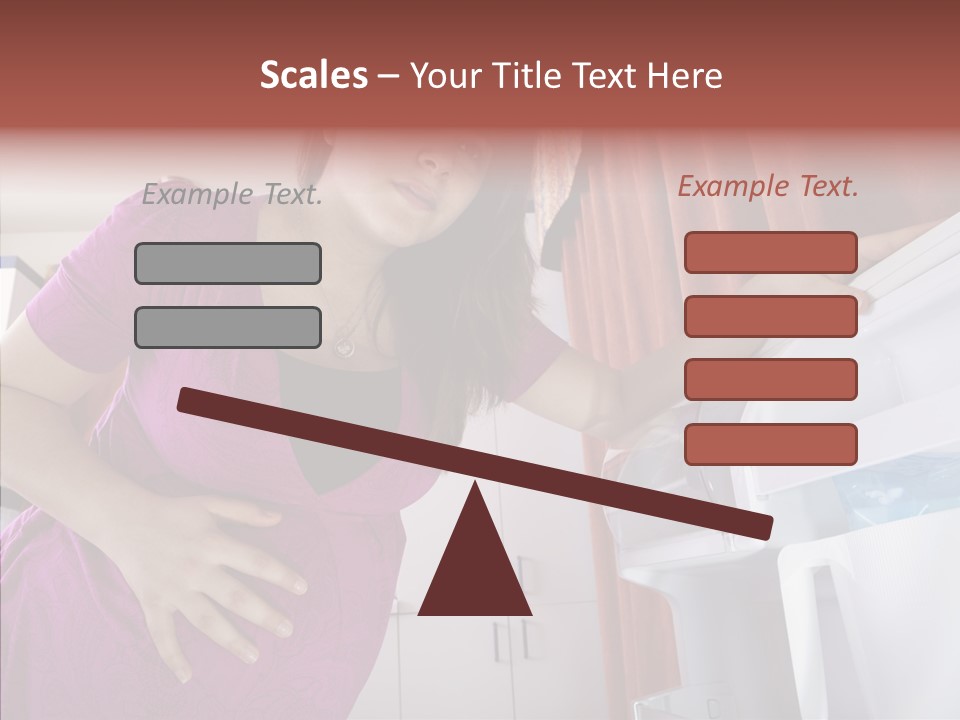 A Woman Standing Next To A Refrigerator In A Kitchen PowerPoint Template