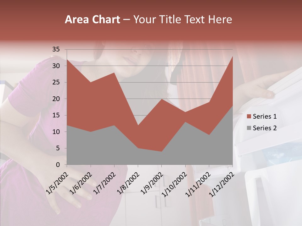 A Woman Standing Next To A Refrigerator In A Kitchen PowerPoint Template