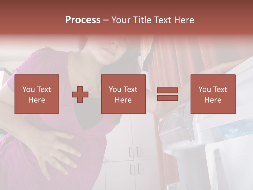 A Woman Standing Next To A Refrigerator In A Kitchen PowerPoint Template