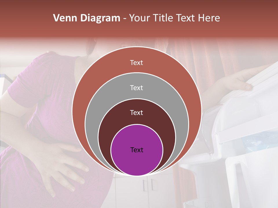 A Woman Standing Next To A Refrigerator In A Kitchen PowerPoint Template