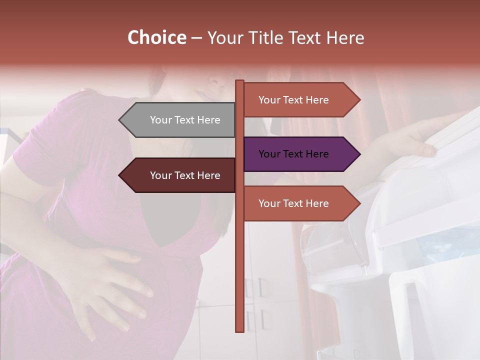 A Woman Standing Next To A Refrigerator In A Kitchen PowerPoint Template
