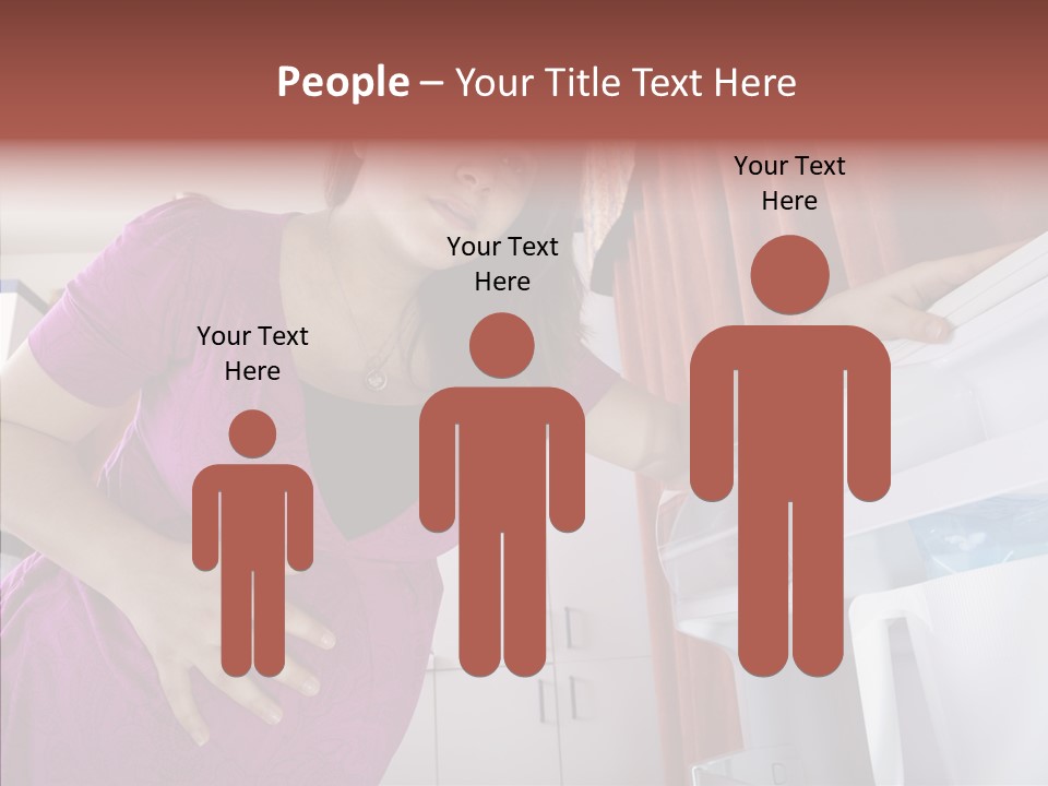 A Woman Standing Next To A Refrigerator In A Kitchen PowerPoint Template