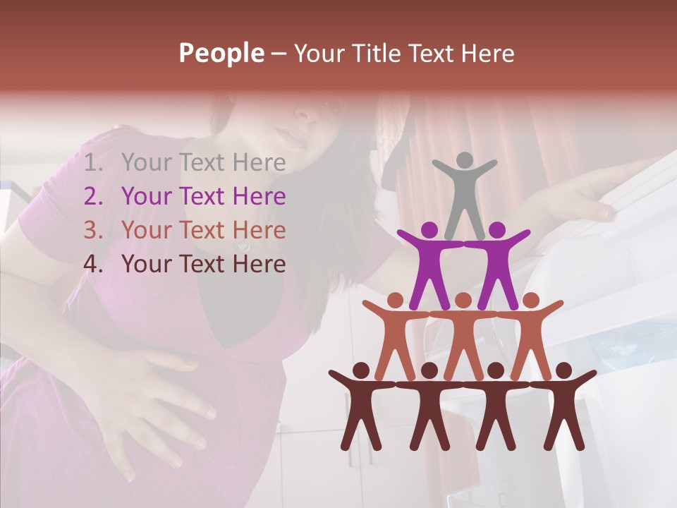 A Woman Standing Next To A Refrigerator In A Kitchen PowerPoint Template