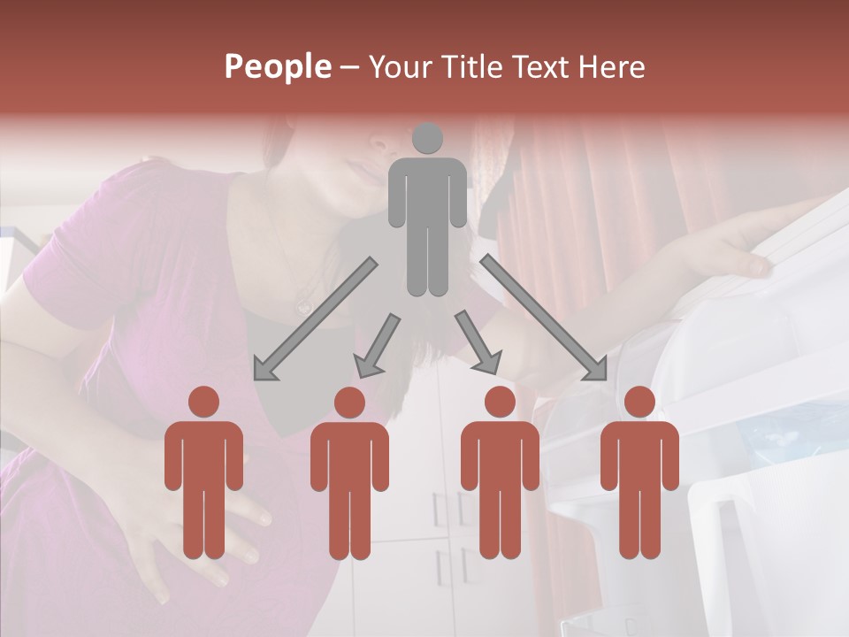 A Woman Standing Next To A Refrigerator In A Kitchen PowerPoint Template