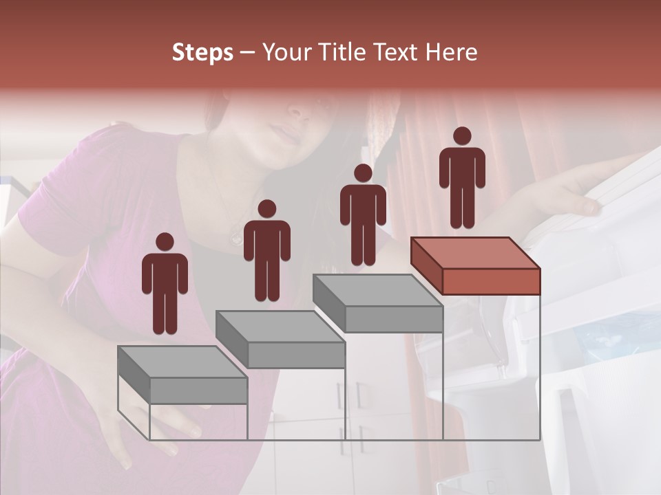 A Woman Standing Next To A Refrigerator In A Kitchen PowerPoint Template