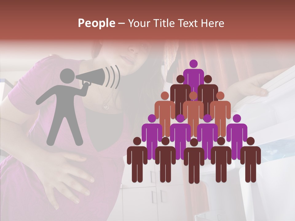 A Woman Standing Next To A Refrigerator In A Kitchen PowerPoint Template