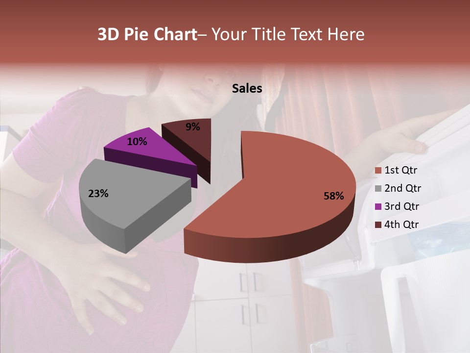 A Woman Standing Next To A Refrigerator In A Kitchen PowerPoint Template