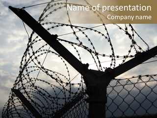 Barrier Differential Fence PowerPoint Template