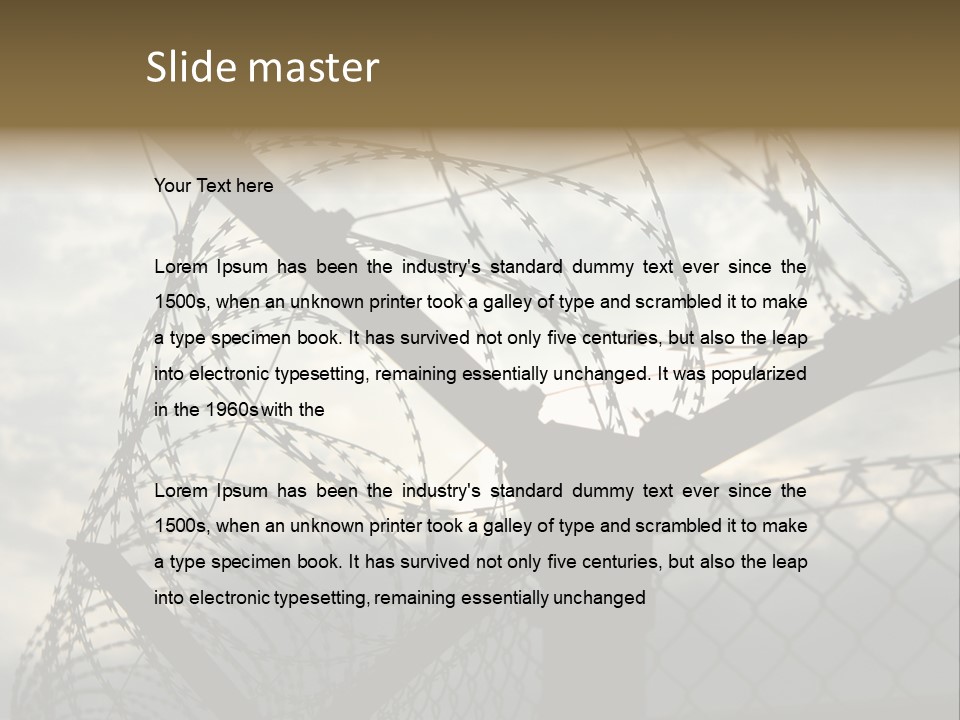 Barrier Differential Fence PowerPoint Template