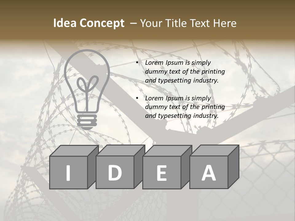 Barrier Differential Fence PowerPoint Template