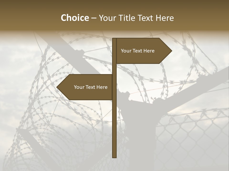 Barrier Differential Fence PowerPoint Template