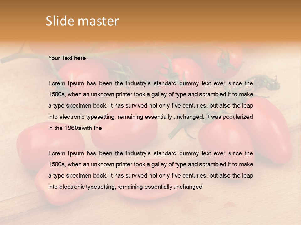 A Bunch Of Tomatoes On A Cutting Board PowerPoint Template