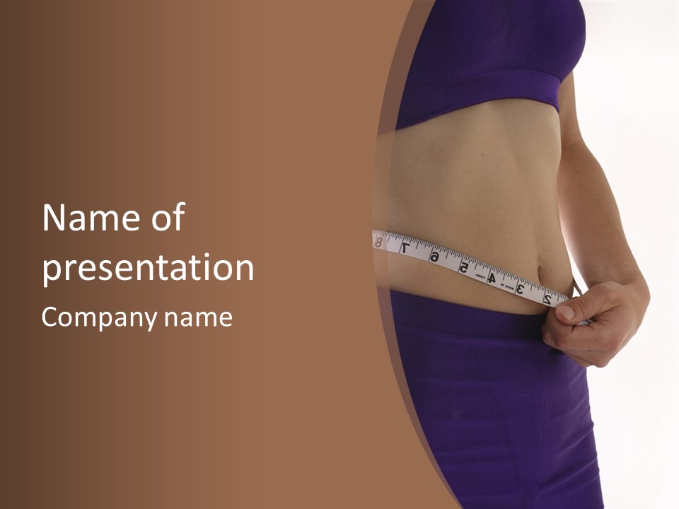 A Woman Measuring Her Waist With A Measuring Tape PowerPoint Template