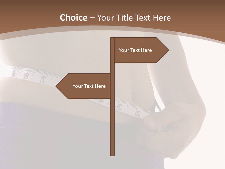 A Woman Measuring Her Waist With A Measuring Tape PowerPoint Template