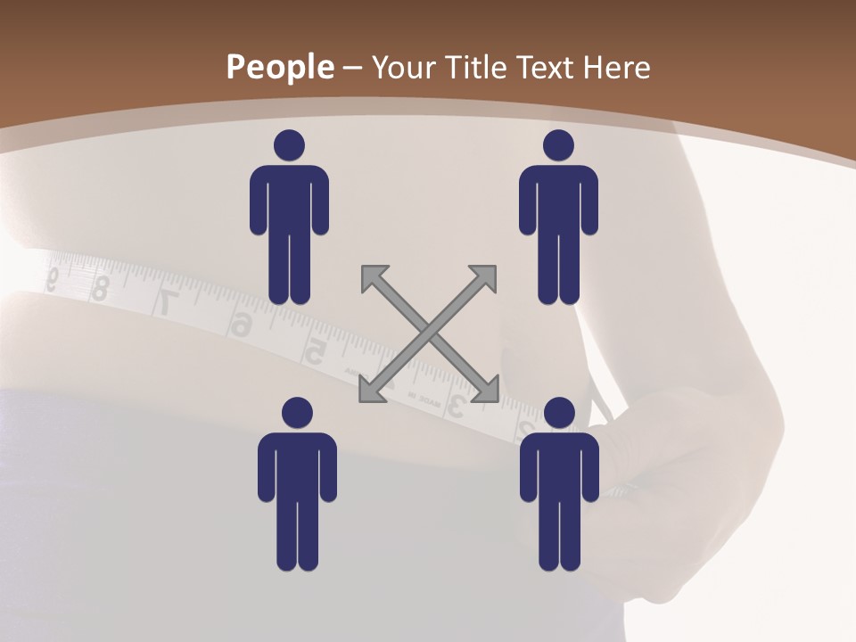 A Woman Measuring Her Waist With A Measuring Tape PowerPoint Template